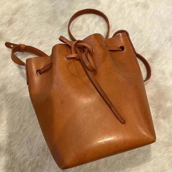 Mansur Gavriel -Mini Vegetable-Tanned Leather Bucket Bag - Picture 4 of 5